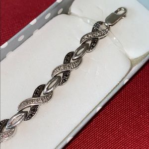 Sterling silver diamond bracelet